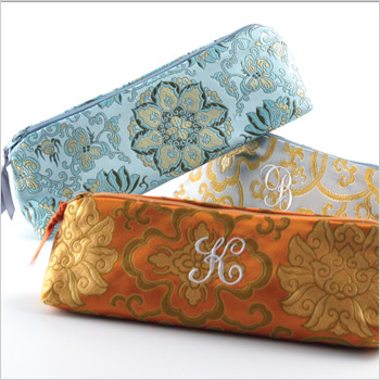 personalized Asian brocade cosmetic brush bag by Objects of Desire